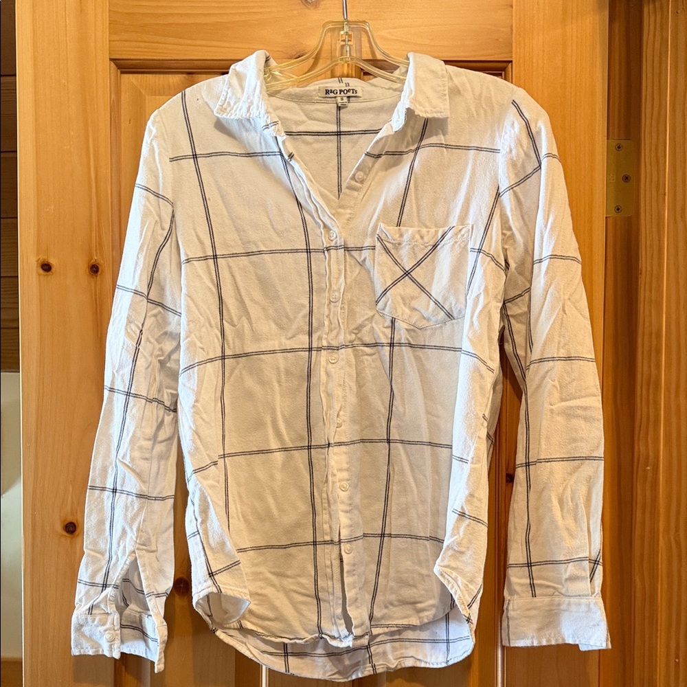 Big Pony White Checkered Women's Blouse